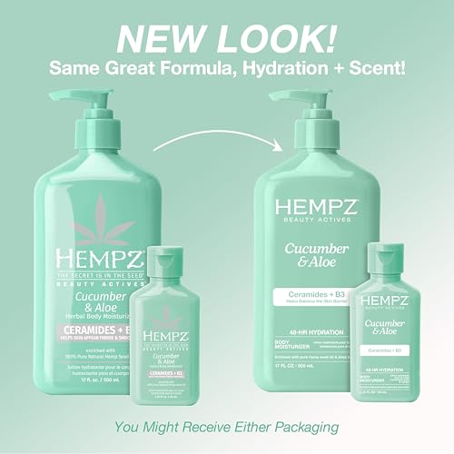 Hempz Cucumber & Aloe Body Lotion - 17 Fl Oz Daily Moisturizer