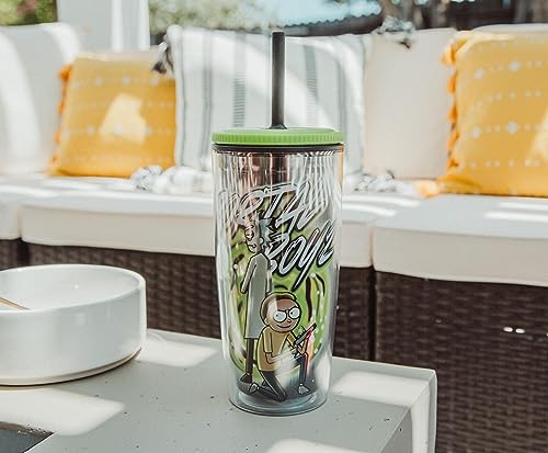 Rick and Morty Portal Boyz Travel Tumbler with Reusable Straw - 20 Oz