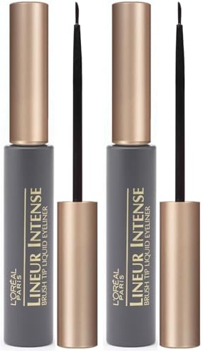 L'Oreal Paris Lineur Intense Liquid Eyeliner, Black, 0.24 Fl Oz (Pack of 2)