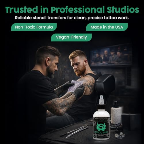 Stencil Stuff Tattoo Stencil Transfer Gel ? 4oz Tattoo Stencil Transfer Solution ? Vegan-Friendly Stencil Gel ? Fast-Drying and Long-Lasting ? Clean and Easy Application