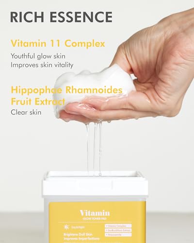 DERMAL 05 Vitamin C Pad - 120 Count Vitamin Toner Pads with Niacinamide & Sea Buckthorn