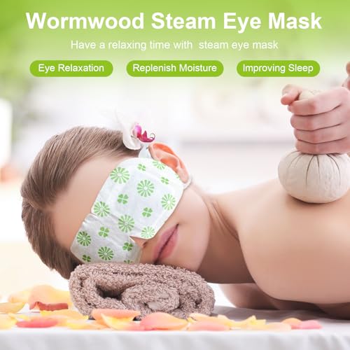 Mnswand Self-Heating Steam Eye Masks - Mugwort Scented, 30 Pack Disposable