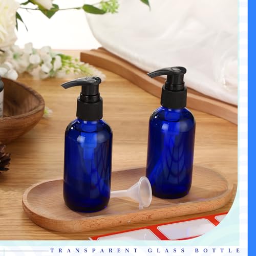 Fumete 2 Pack 4oz Glass Spray Bottles with Black Top | Refillable for Essential Oils & Travel