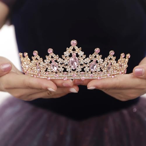 JWICOS Crystal Tiara Crown for Women & Girls - Wedding & Prom Hair Accessory