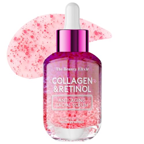 The Beauty Elixir Collagen & Retinol Serum for Face - Hydrating Anti-Aging Korean Skincare - 1.69 Fl Oz