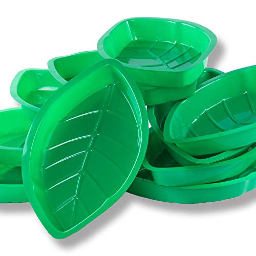 Palm Leaf Snack Trays - Reusable Party Plates (12 Pack)