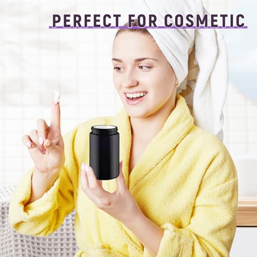 200ml Black Glass Jars Set of 3 - Cosmetic, Candle, Lotion Containers