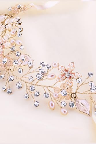 Coucoland Flower Girl Fairy Headpiece - Style2 Gold Crystal Tiara