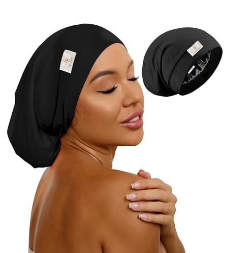 SECZIPE Mulberry Silk Sleep Bonnet - Adjustable Hair Protection Cap