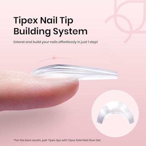 Beetles Tipex Long Coffin Nail Tips - 512pcs Pre-Etched Full Cover Set