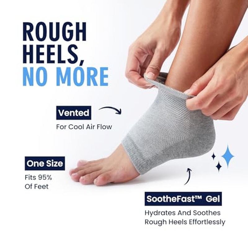 Dr. Frederick's Original Moisturizing Heel Socks for Dry Cracked Heels Treatment - Infused with Olive Oil, Jojoba Oil and Vitamin E - 2 Pairs - Self Care Gifts for Women & Men - Original Formula