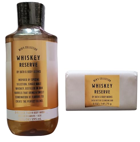 Bath & Body Works Whiskey Reserve 3-in-1 Hair Face & Body Wash + Shea Bar Soap