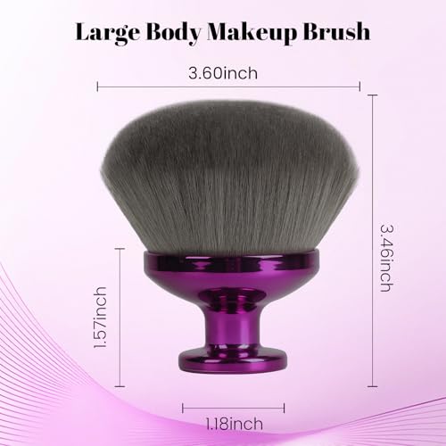 QJKLWV 3.6in Purple Kabuki Brush for Self Tanner & Body Makeup
