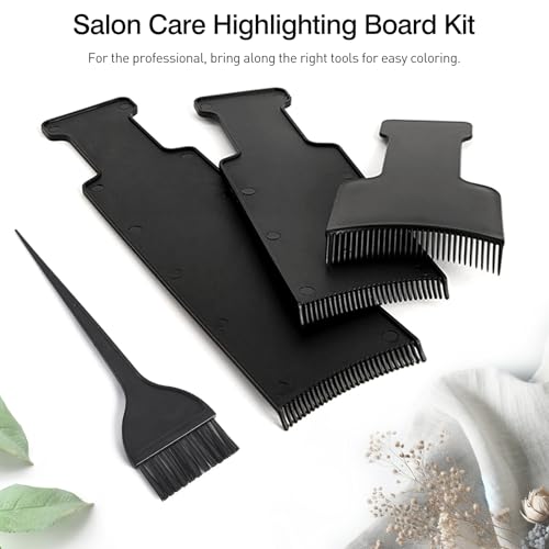 4-Piece Hair Highlighting Kit - Nylon Combs & Brush for Salon Use