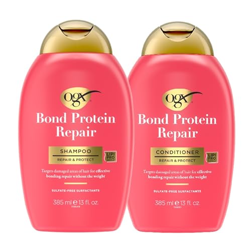 OGX Repair & Protect Bond Protein Shampoo and Conditioner Set, 2 x 13 fl oz