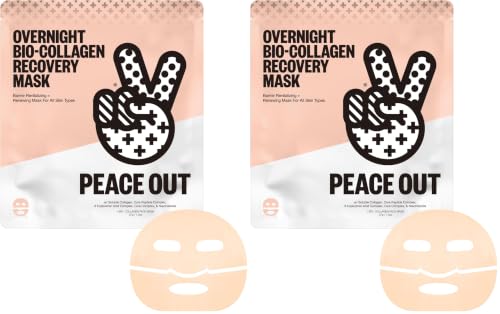 Peace Out Overnight Bio-Collagen Recovery Mask - 2 Pack Hydrating Sheet Mask