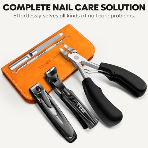 5-Piece Professional Toenail Clipper Set for Thick Nails & Seniors