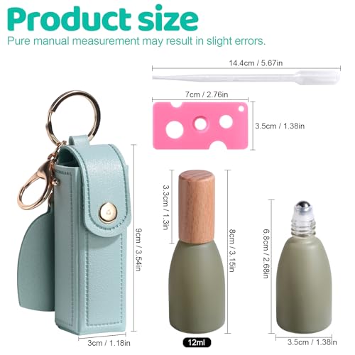 JPNK 10ml Essential Oil Roller Bottles with Stainless Steel Balls & Portable Bag – Refillable Aromatherapy & Perfume Roll-On Set