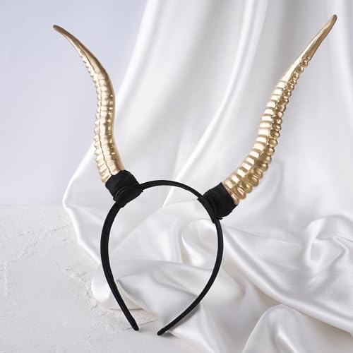 MOSTORY Gold Demon Antelope Horns Headband for Halloween Cosplay