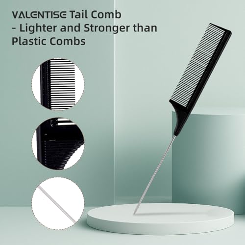 VALENTISE Boar Bristle Hair Brush Set with Tail Comb