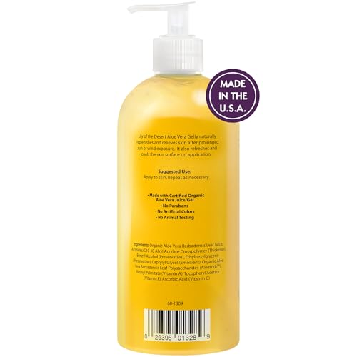 Lily of the Desert 99% Organic Aloe Vera Gelly - Soothing Skin Moisturizer, 16 oz