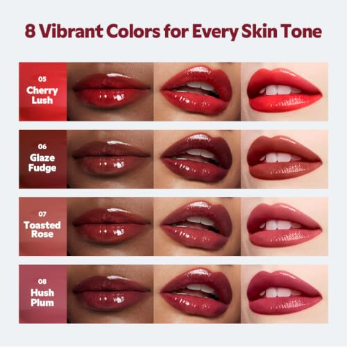 TIRTIR Glow Pop Tinted Lip Oil #07 Toasted Rose 0.15 Oz - Hydrating Long-Lasting Lip Gloss