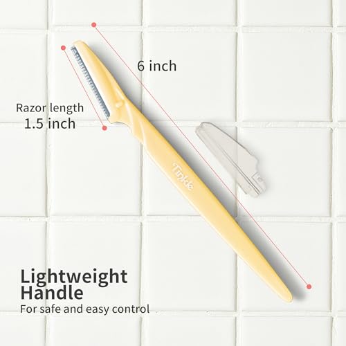 Tinkle Dermaplaning Tool 15ct, Dermaplane Razor for Women, Safe and Easy Peach Fuzz Remover, Eyebrow Trimmer with Protective Cover (5 Packs of 3)