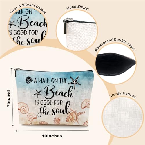 Beach Cosmetic Bag - Funny Travel Makeup Pouch for Vacation Essentials