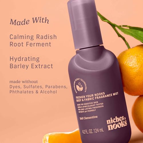 Niches & Nooks pH Balanced Feminine Body Spray - Soft Clementine Scent, 4.2 fl oz