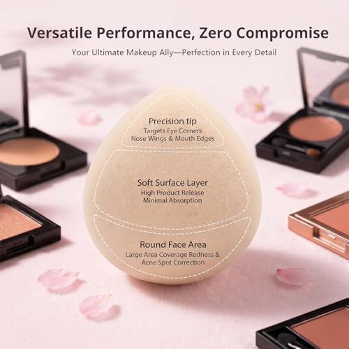 AMORTALS Rubycell Makeup Sponge & Powder Puff Set with Concealer Brush