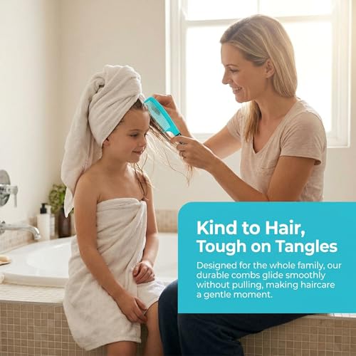 Cedilis 50-Pack Colorful Hair Combs with Handle - 8" Long