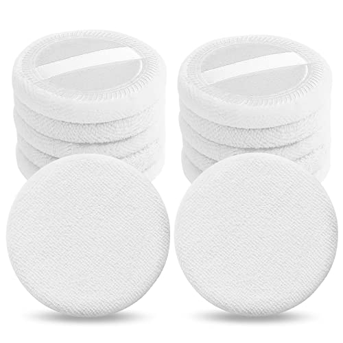 Sibba 12-Piece Velour Makeup Puff Set - Round Applicators for Face & Body