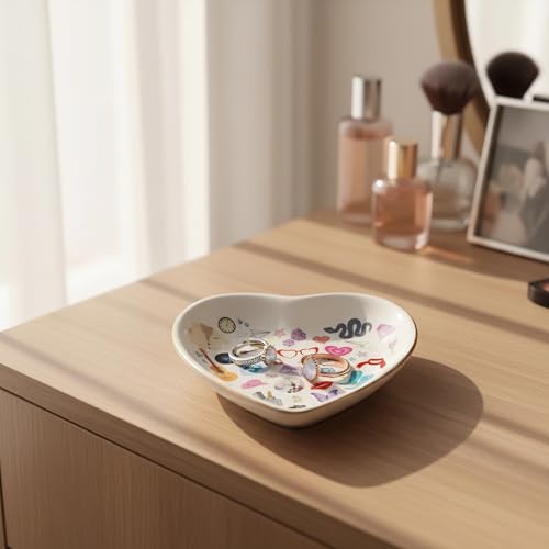 Heart-Shaped Musician Jewelry Tray with Gold Trim - Gift for Music Lovers