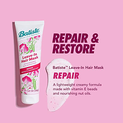 Batiste Leave-In Hair Mask & Heat Protectant, 4.3oz (Pack of 2) - Nourishing Formula with Vitamin E