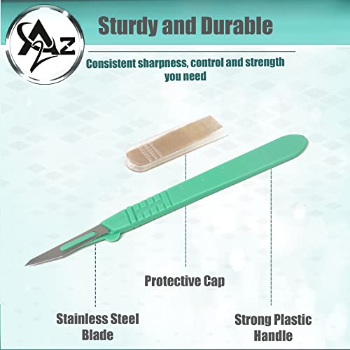 Disposable #11 Scalpel with Plastic Handle, Sterile Carbon Steel Blades — Podiatry/Foot Care, Box of 10