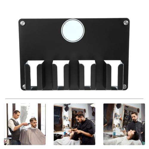 POPETPOP 4-Grid Wall-Mounted Hair Clipper Holder & Barber Organizer
