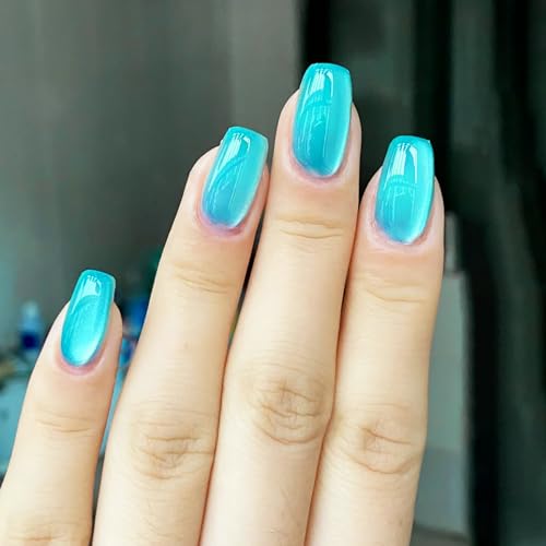 MMNHJHUT A23 Medium Square Press On Nails - 96 Pcs Gradient Glossy Acrylic