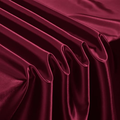 Burgundy Satin Tablecloth 60 x 102 Inches | Elegant Rectangle Cover for Weddings & Banquets