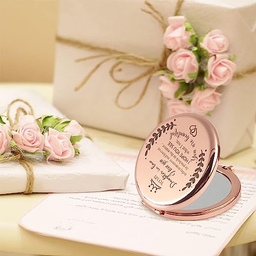 Rose Gold Compact Mirror for Daughter in Law - Mother in Law Gift