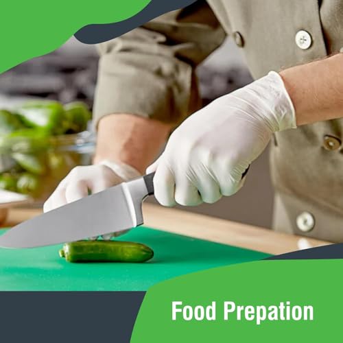 Large Powder-Free Latex Gloves - 100 Count for Food Service