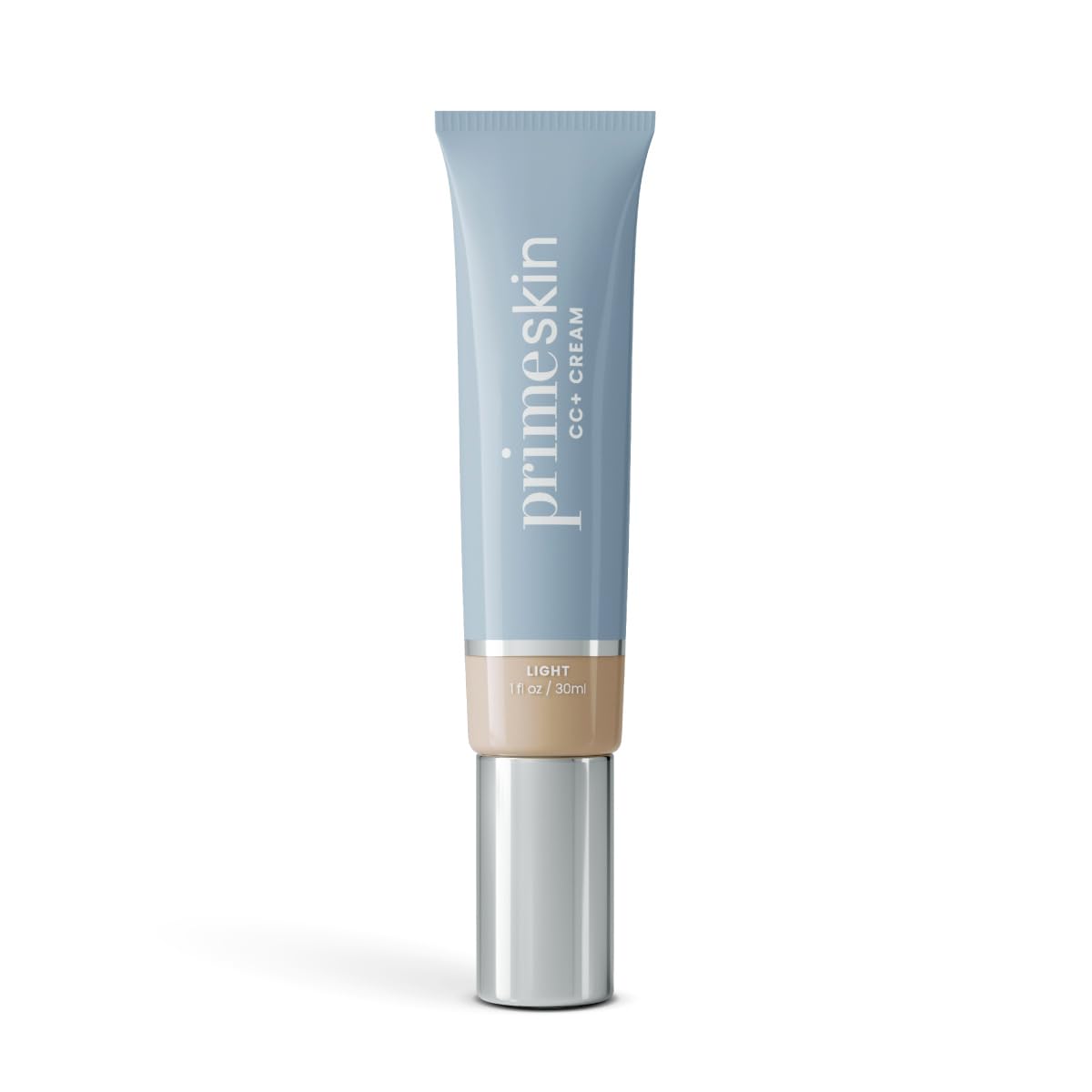 PrimeSkin CC+ Cream for Mature Women - Lightweight Liquid-to-Powder Foundation | Blurs Pores & Covers Age Spots - Hydrating Soft-Matte Finish (Fair)