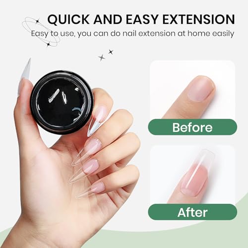 SUPWEE Clear 3D Gel Nail Art Sculpting Gel - 2PCS, Non-Stick, Beginner-Friendly