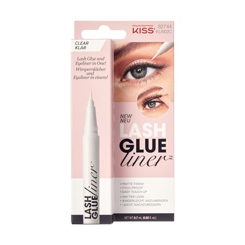 KISS 2-in-1 Lash Glueliner - Felt-Tip Eyeliner & Adhesive, Pack of 2