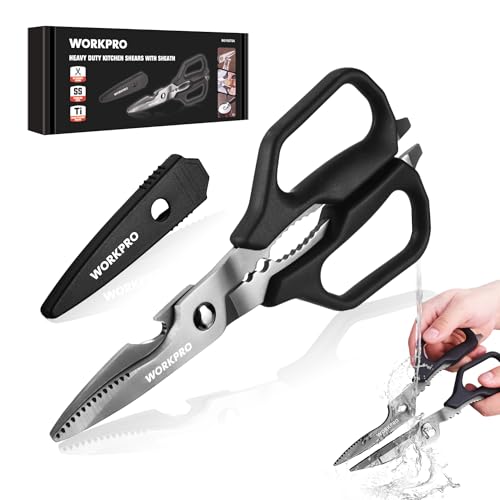 WORKPRO Heavy Duty Kitchen Scissors with Titanium Coated Blades