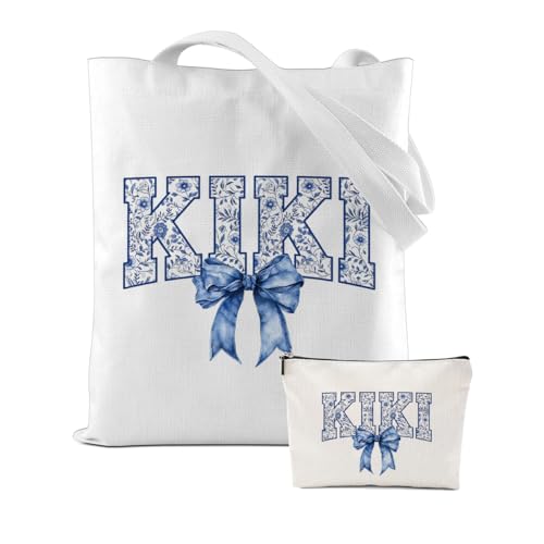 Kiki Canvas Tote Bag & Makeup Bag Set - Gift for Women