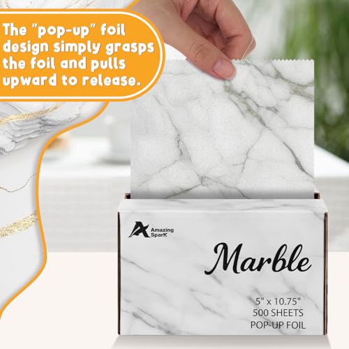 Marble Pattern Hair Foils for Highlighting - 500 Pre-Cut Aluminum Sheets