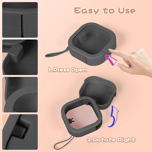 Chfory 2pcs Small Portable Hair Tie Organizer Wall Mount or Stackable Black