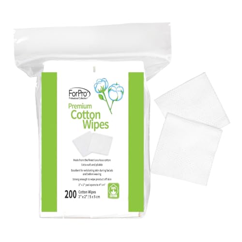 ForPro 200ct Extra-Soft Cotton Wipes | 2x2 in Makeup Remover