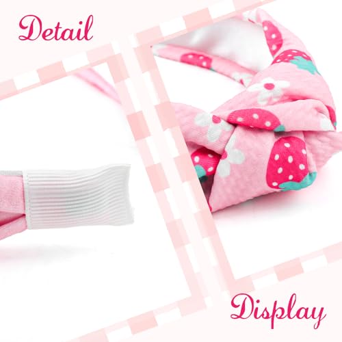 3-Piece Strawberry Knotted Headband Set for Women and Girls, Non-Slip