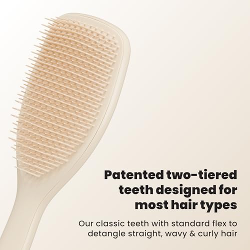 Tangle Teezer Large Ultimate Detangler Brush - Vanilla, 20% Larger Paddle for Straight to Wavy Hair